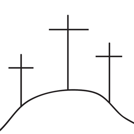 Vector illustration of a cross on a white background.のイラスト素材