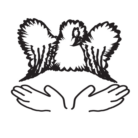 Vector illustration of a dove on a white background.のイラスト素材