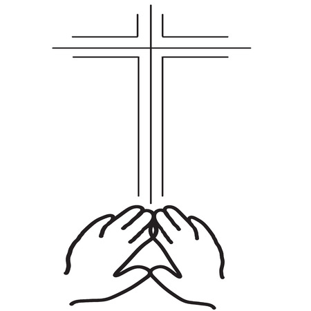 Vector illustration of a cross on a white background.のイラスト素材