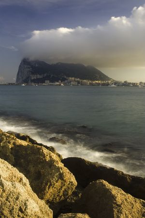 Rock of Gibraltar in the south of Europeの写真素材