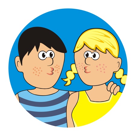 boy and girlのイラスト素材