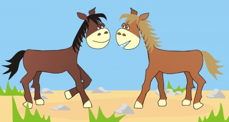 two horsesのイラスト素材