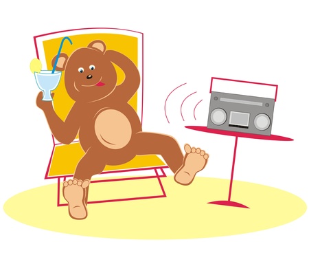 bear and radioのイラスト素材