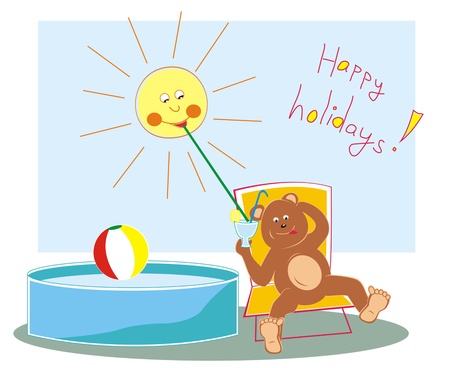 bear and sunのイラスト素材