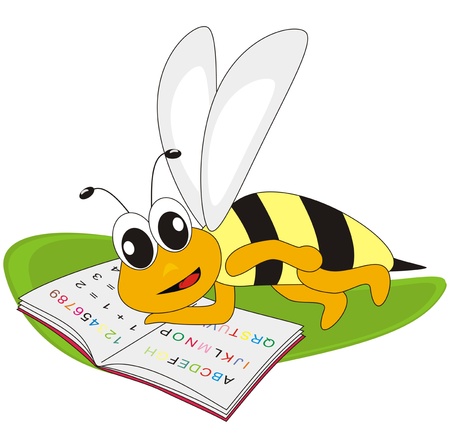 bee and spelling-bookのイラスト素材