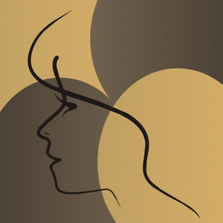 silhouette of a woman, bacground coffee beanのイラスト素材