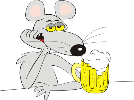mice and beerのイラスト素材