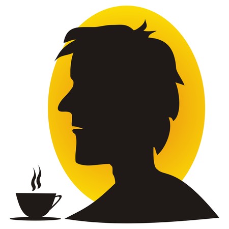 man and coffeeのイラスト素材