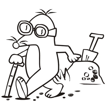 mole and stick - coloring bookのイラスト素材