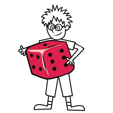 boy and diceのイラスト素材