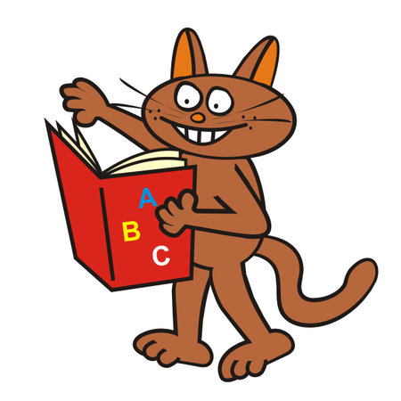 Tomcat and bookのイラスト素材