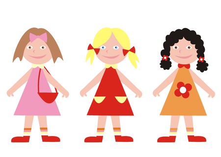 Three girlsのイラスト素材