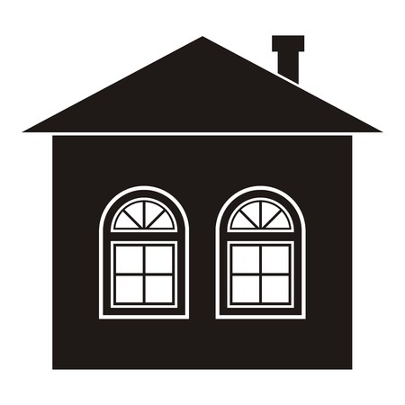 black house and windowsのイラスト素材