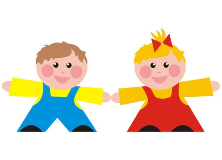 children, boy and girlのイラスト素材