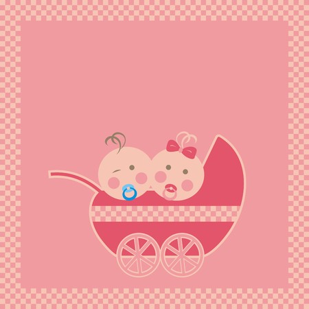 pram and babyのイラスト素材