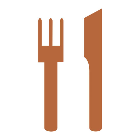 fork and knife, brown illustrationのイラスト素材