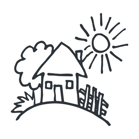 house, landscapeのイラスト素材
