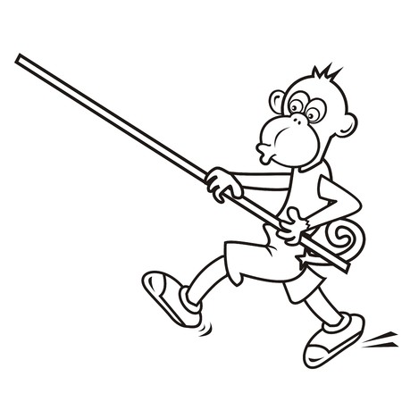 monkey, coloring bookのイラスト素材