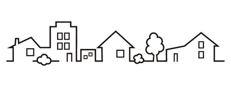 Silhouette of townのイラスト素材