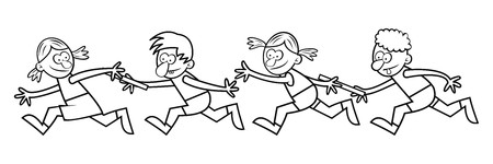 Relay races, coloring bookのイラスト素材