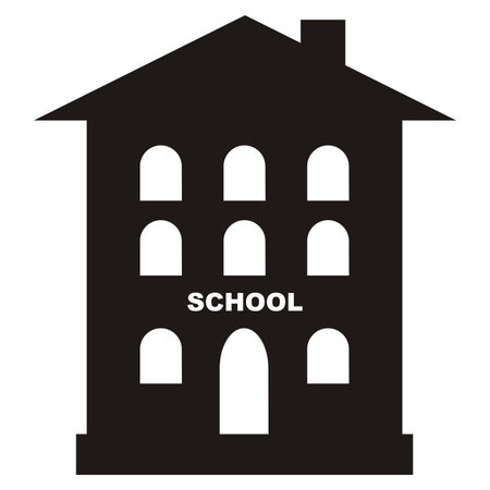 Schoolhouse, black iconのイラスト素材
