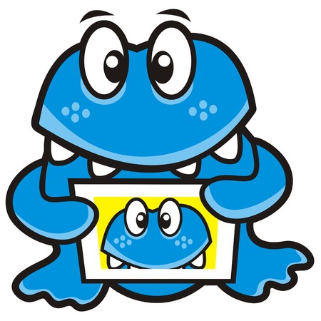 selfing, animal and cell phone icon, humorous illustrationのイラスト素材