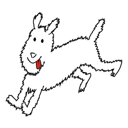 Fox Terrier, funny dog illustrationのイラスト素材