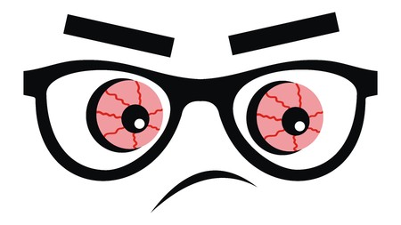 Red eyeballs, vector icon, funny cartoonのイラスト素材