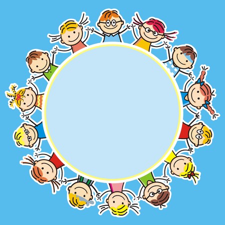 Happy kids, banner, vector iconのイラスト素材