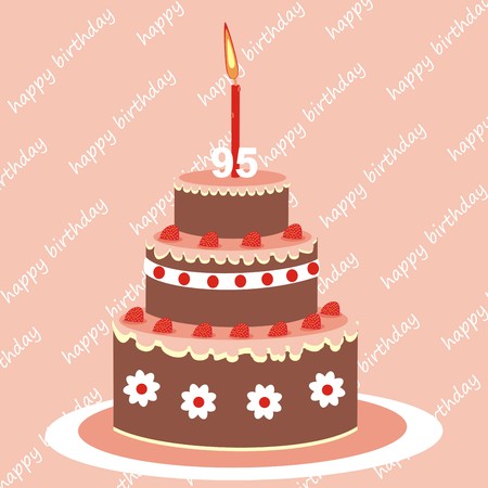 birthday cake, 95 years, vector iconのイラスト素材