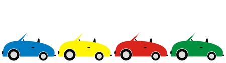 Group of cars, colors, vector iconのイラスト素材