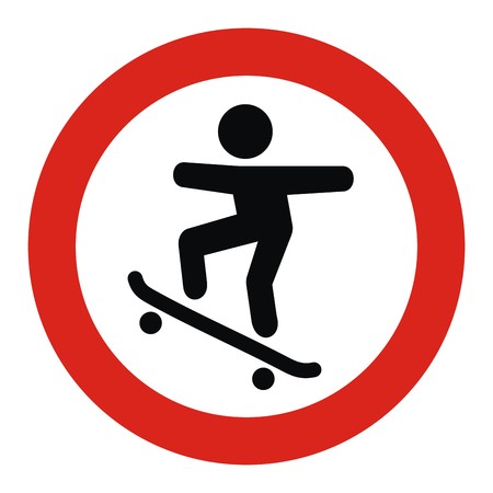 banner on skateboarders, road sign, vector iconのイラスト素材