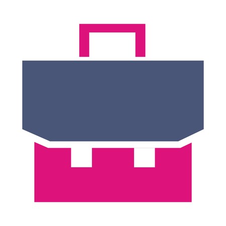 Colored briefcase icon on white background, vector illustration.のイラスト素材