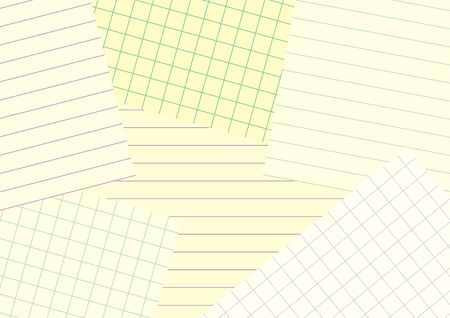 Several types of pages, vector icon, background. Linked and square papers. Group of sheets.のイラスト素材