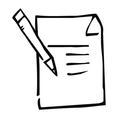 Notepad and pen vector illustration on white background.のイラスト素材