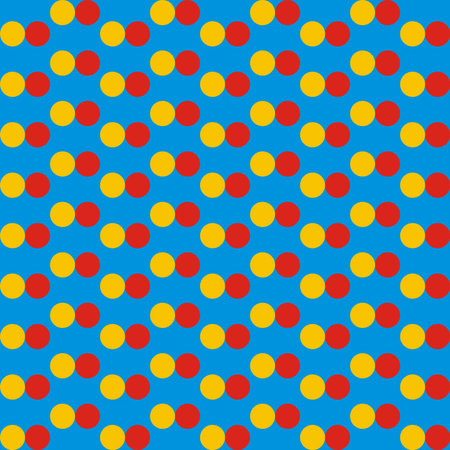 Multicolored background of dots, vector icon. Blue background and red and yellow spots. Vector object.のイラスト素材