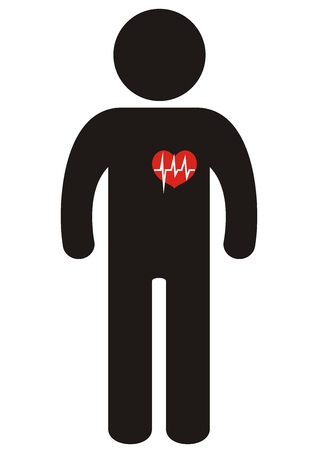 figure and heart, health careのイラスト素材