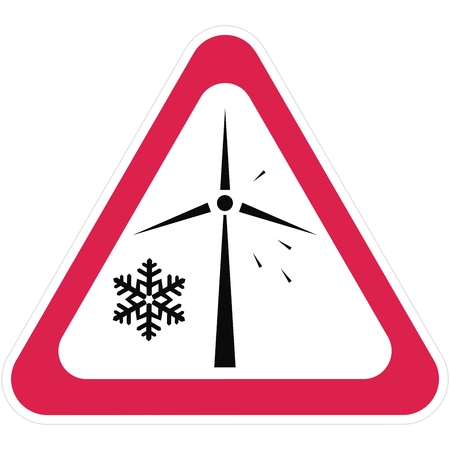 wind power plant, warning sign, vector iconのイラスト素材