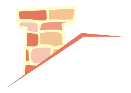 chimney on roof, vector iconのイラスト素材