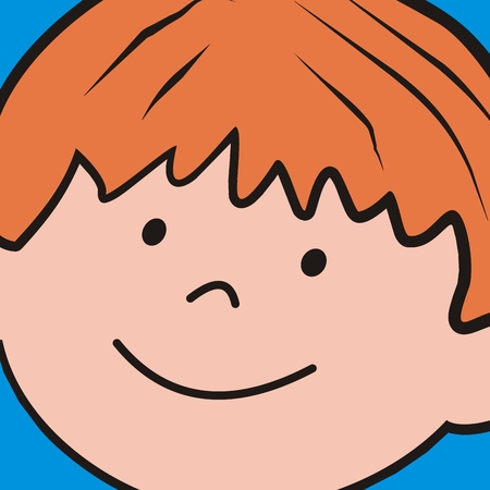 Portrait of little boy on blue backgroundのイラスト素材