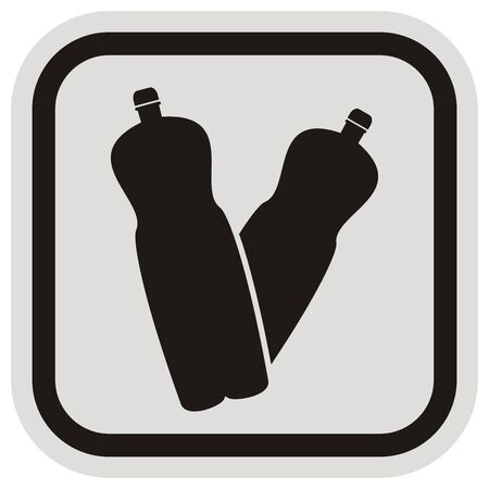 Vector Illustration Keywords: Plastic bottle, waste icon, vector icon on gray and black frameのイラスト素材