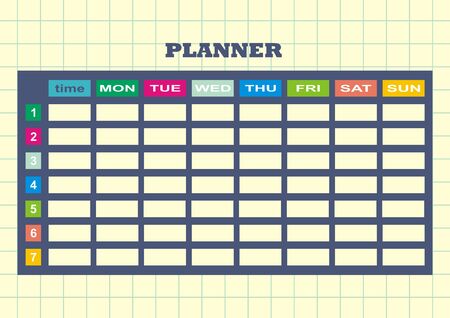 Weekly planner, vector icon, squared backgroundのイラスト素材