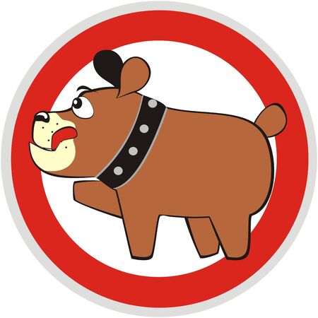Dog-no entry, sign, funny vector iconのイラスト素材