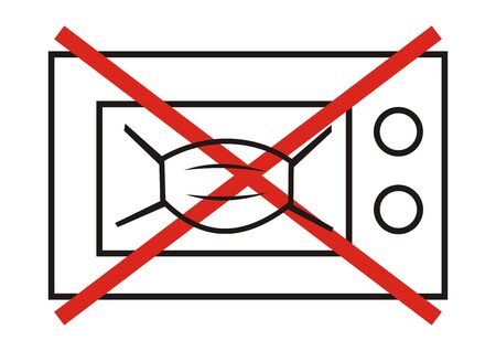 No drying or heating in the microwave, vector icon,のイラスト素材