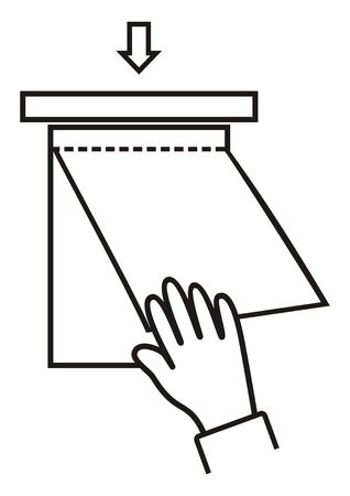 tear off the bag, hands and plastic bag, vector iconのイラスト素材