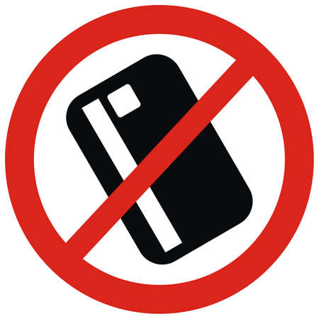 No credit card sign, vector icon, red circle frameのイラスト素材