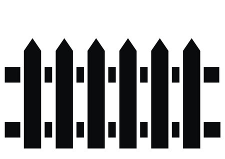picket fence, black silhouette, vector iconのイラスト素材