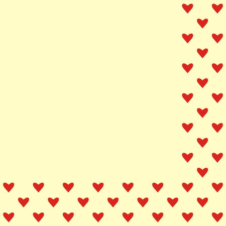 Red hearts on yellow background, wallpaper, vectorのイラスト素材