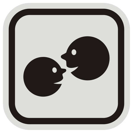 Communication between people, human resources, conceptual icon, vector, gray and black frameのイラスト素材