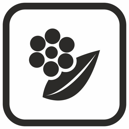 Flower with leaf, bloom, gardening , garden, symbol, vector icon, web illustration in frame, buttonのイラスト素材